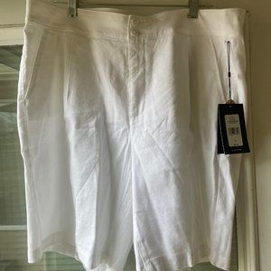 NYDJ Modern Bermuda white linen shorts size 14 MSRP $69